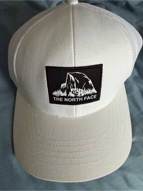 The North Face White Flexfit Cap with Mesh Interior